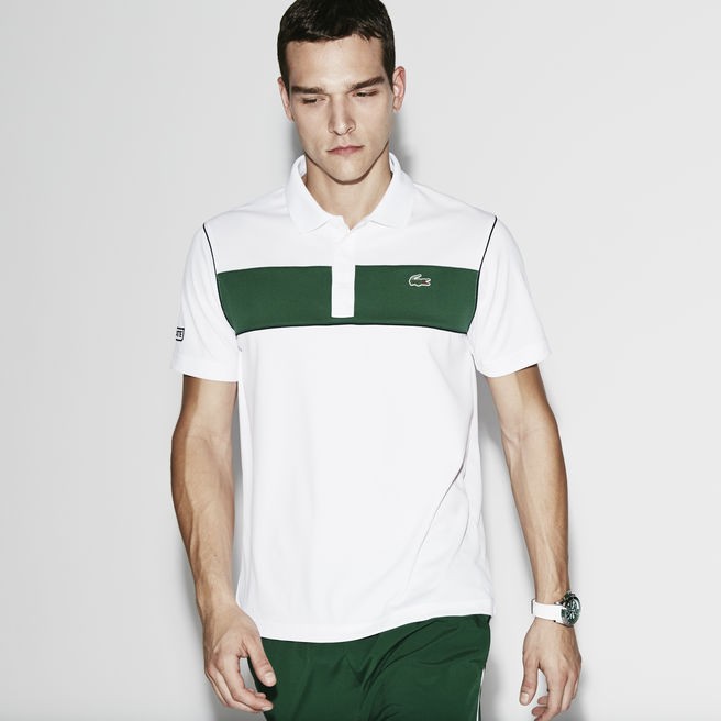 LACOSTE ZWEIFARBIGES POLO AUS MASCHENFESTER STRICKWARE